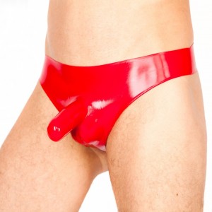 G-string avec étui pour pénis en latex personnalisable