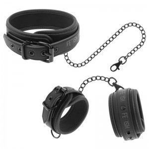Ensemble de bondage collier et menottes Fetish Submissive