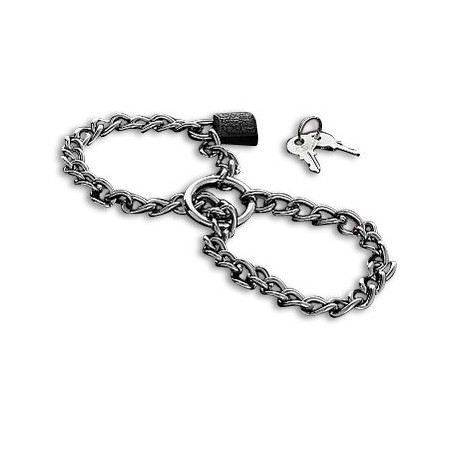 Paire de menottes en chaîne avec cadenas Paire de menottes en chaîne avec cadenas