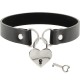 Collier choker avec cadenas noir