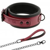 Collier BDSM Rouge et Noir avec Laisse - Fetish Submissive