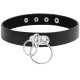 Collier choker noir 2 anneaux