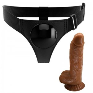 Harnais strap-on avec gode 21cm mocha