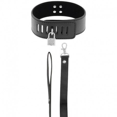 Collier Classique Darkness cadenas et laisse offerte