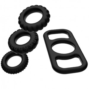 Pack de 4 cockrings en silicone souple Addicted Toys