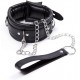 Collier cuir BDSM avec laisse assortie - Malins-Plaisirs