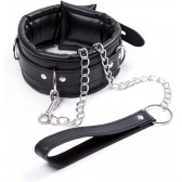 Collier cuir BDSM avec laisse assortie - Malins-Plaisirs