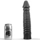 Gode XXL annelé All Black 27 cm - Une taille réservée aux experts de la pénetration anale