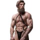 Bodystring harnais BDSM en cuir végan Attitude - Lingerie BDSM homme