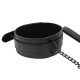 Collier BDSM noir avec laisse Black Line - Accessoire de bondage