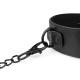 Collier BDSM noir avec laisse Black Line - Accessoire de bondage