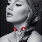 Collier rouge chocker SM avec cadenas - Matériel SM et bondage Malins-Plaisirs