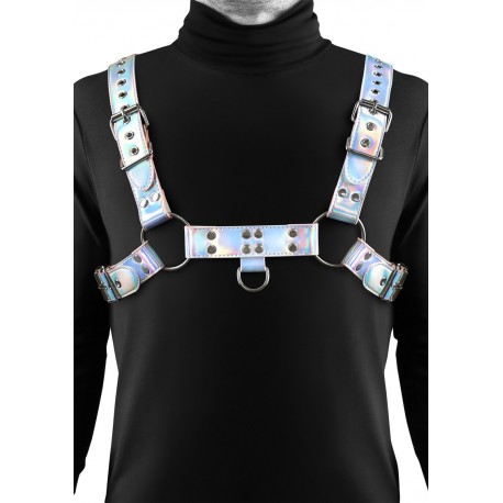 Harnais BDSM de torse holographique - Tenue SM Malins-Plaisirs