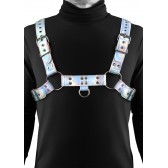 Harnais BDSM de torse holographique - Tenue SM Malins-Plaisirs