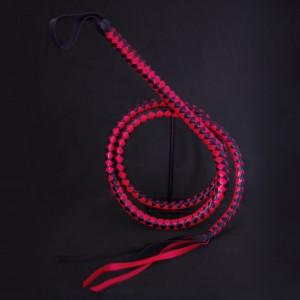 Fouet rouge et noir 190cm