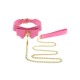 Collier de soumise rose avec noeud - Accessoires BDSM Malins-Plaisirs