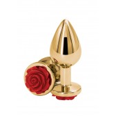 Bijou d'anus plug avec rose rouge - Boutique BDSM Malins-Plaisirs