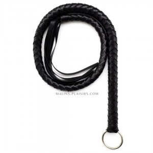 Snakewhip noir 65 cm - Accessoires BDSM Malins-Plaisirs