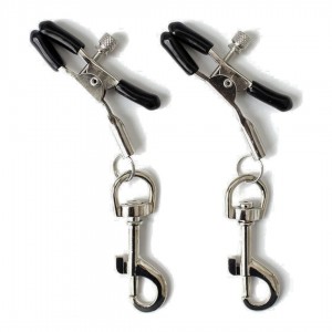 Pinces à tétons avec crochet - Boutique BDSM