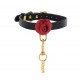 Collier et laisse cuir Wild Rose - BDSM soft Malins-Plaisirs