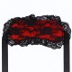 Bandeau BDSM dentelle rouge et noire - Bondage soft Malins-Plaisirs