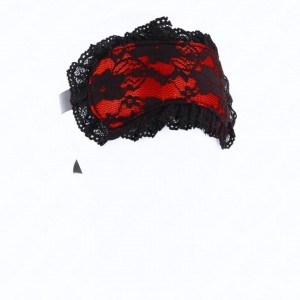 Bandeau BDSM dentelle rouge et noire - Bondage soft Malins-Plaisirs