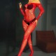 Combinaison sexy rouge avec strass - Lingerie soumise Malins-Plaisirs