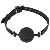 Bâillon avec grosse boule silicone noir -Accessoires BDSM