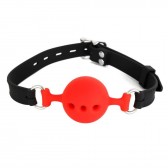 Bâillon avec grosse boule silicone rouge - Accessoires BDSM
