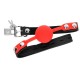 Bâillon ball-gag classique silicone rouge - Boutique BDSM