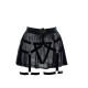 Mini jupe en mesh noir transparent avec harnais porte-jarretelles