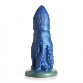Dildo fantaisie tentacule bleu en silicone médical avec ventouse