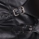 Cagoule d’Isolation Sensorielle Similicuir Épais - vu sur le système de verrouillage par sangles