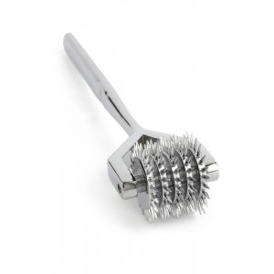 Détail roulette Wartenberg 5 rangées pointes inox stimulation large