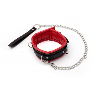 Collier BDSM doublé avec laisse assortie et fermeture verrouillable