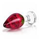 Plug anal floral en résine époxy Rose Rouge Bloomé vue de profil