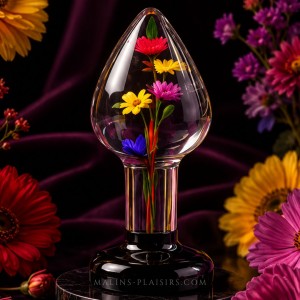 Plug anal Everlasting Bloom avec fleurs colorées en résine époxy